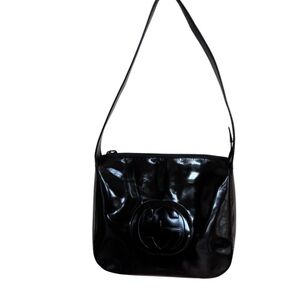 Vintage Gucci Black Patent Leather Shoulder
Bag